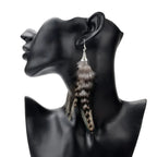 Peacock Feather Drop Earrings