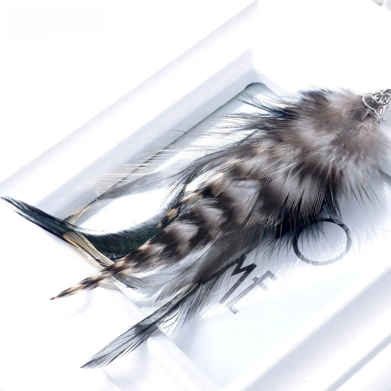 Peacock Feather Drop Earrings