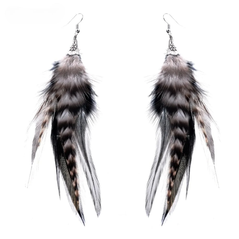 Peacock Feather Drop Earrings