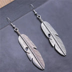 Women's Feather Drop Earrings silver