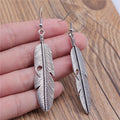 Women's Feather Drop Earrings silver