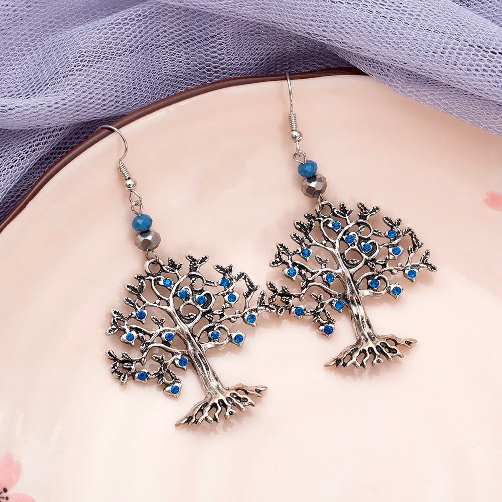 Blue Tree of Life Women's Dangle Earrings