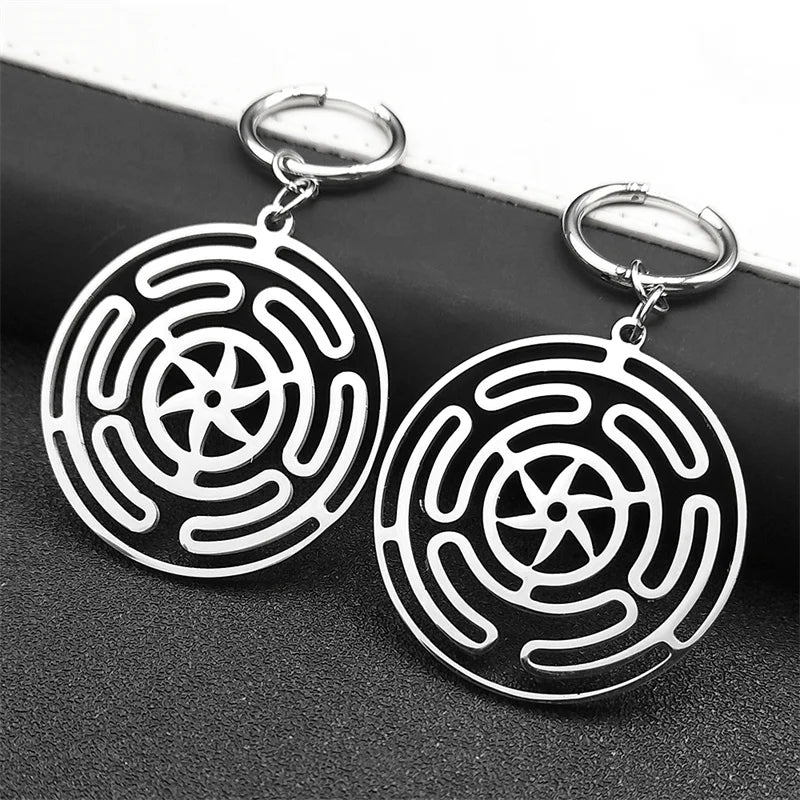 Hecate's Wheel Strophalos Drop Earrings for Women