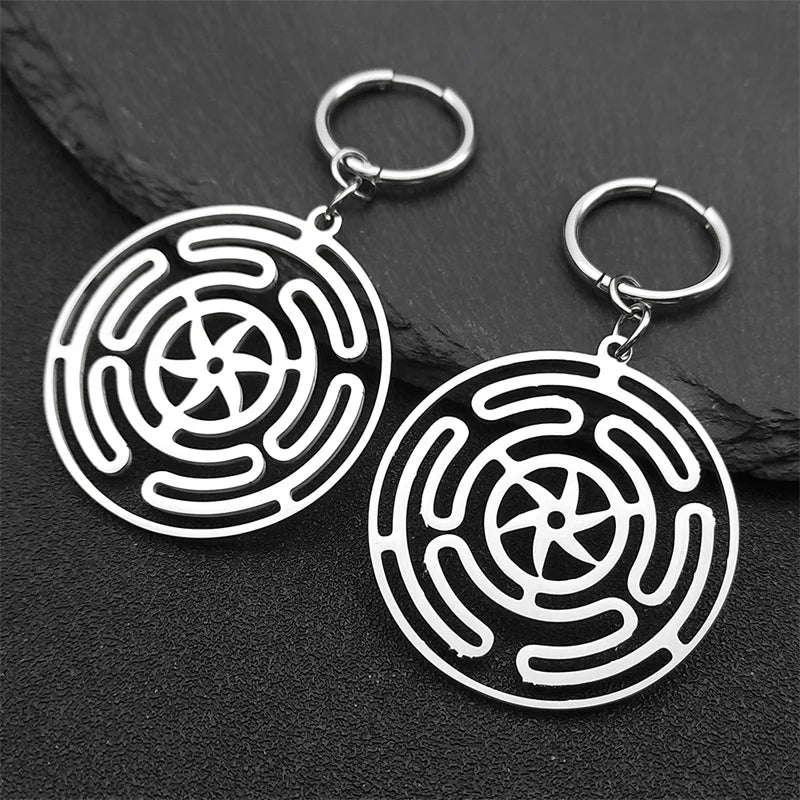 Hecate's Wheel Strophalos Drop Earrings for Women