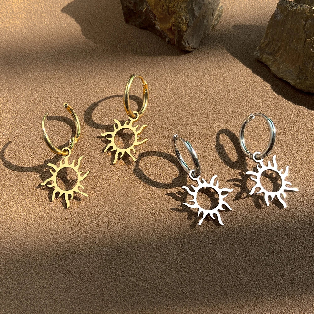 Sunburst Earrings in Gold or Silver