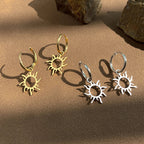 Sunburst Earrings in Gold or Silver
