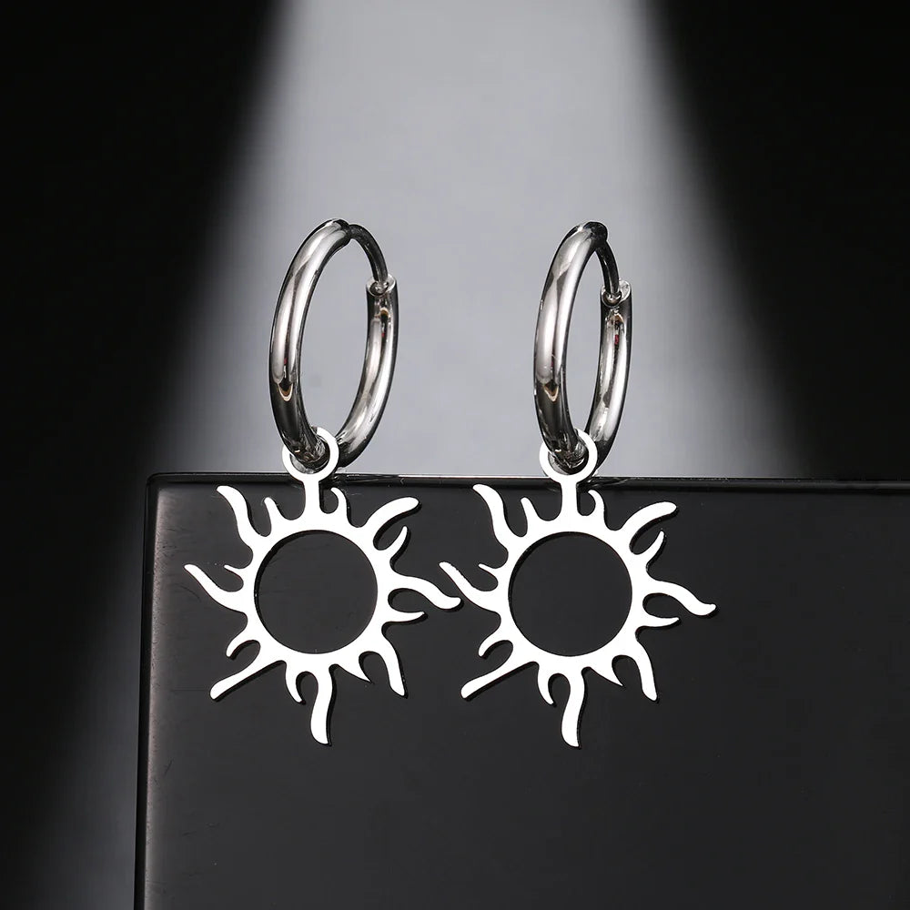 Sunburst Earrings in Gold or Silver silver