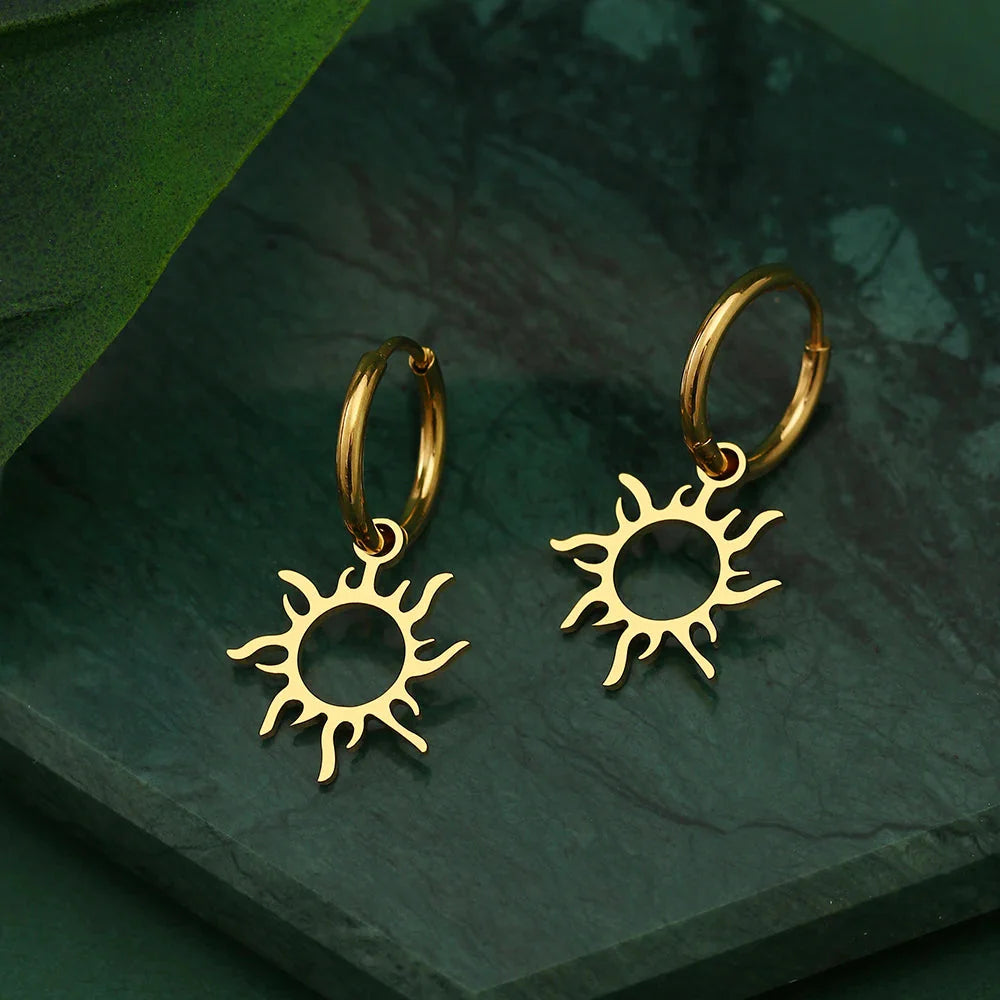 Sunburst Earrings in Gold or Silver or