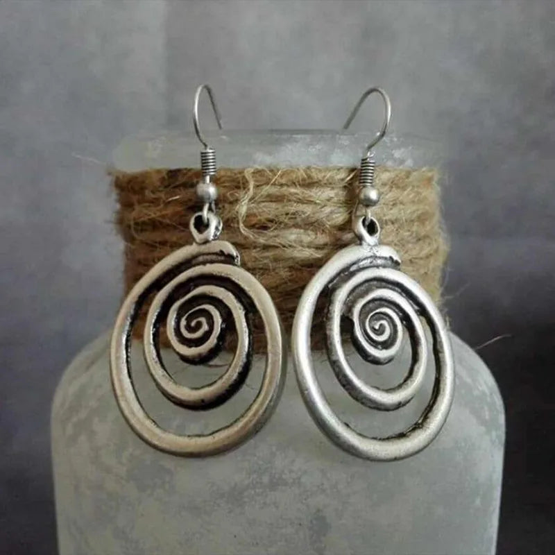 Women's Spiral Dangle Earrings 