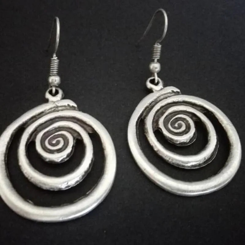 Women's Spiral Dangle Earrings 