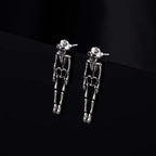 Skeleton Drop Earrings silver