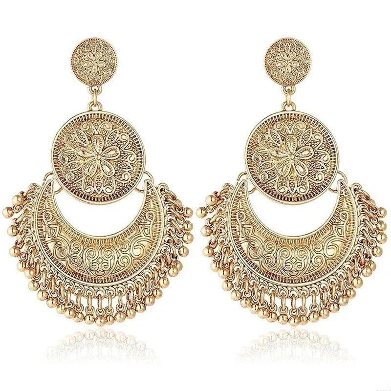 Bohemian Baroque Style Dangle Earrings gold 