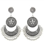Bohemian Baroque Style Dangle Earrings silver