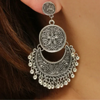 Bohemian Baroque Style Dangle Earrings silver