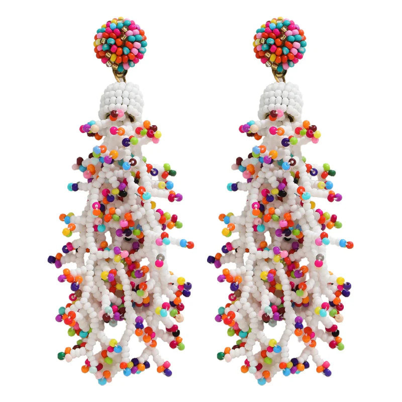 Bohemian-Style Coral Drop Earrings