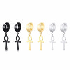 Egyptian Style Ankh Cross Dangle Earrings