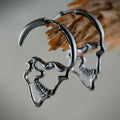 Silver Skull Drop Earrings for Men or Women