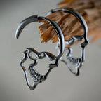 Silver Skull Drop Earrings for Men or Women