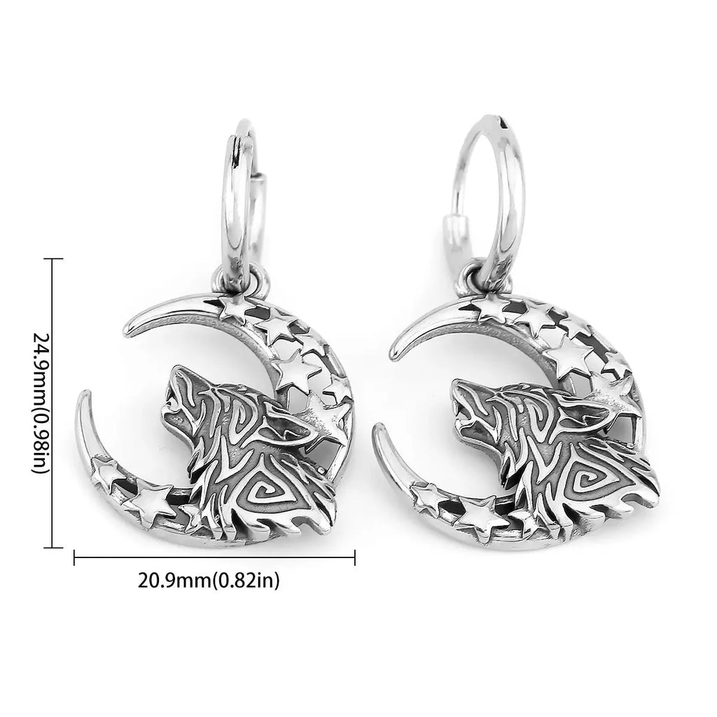 Viking Fenrir Drop Earrings