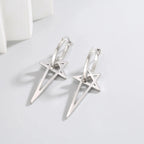 Long Pentacle Earrings Wiccan Witchcraft Women