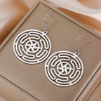 Hecate’s Wheel Strophalos Drop Earrings for Women silver