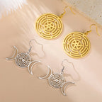 Hecate’s Wheel Strophalos Drop Earrings for Women gold