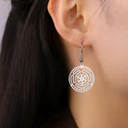 Hecate’s Wheel Strophalos Drop Earrings for Women silver