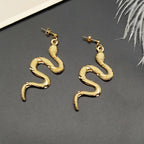 Serpent Reptile Earrings gold