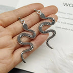 Serpent Reptile Earrings silver