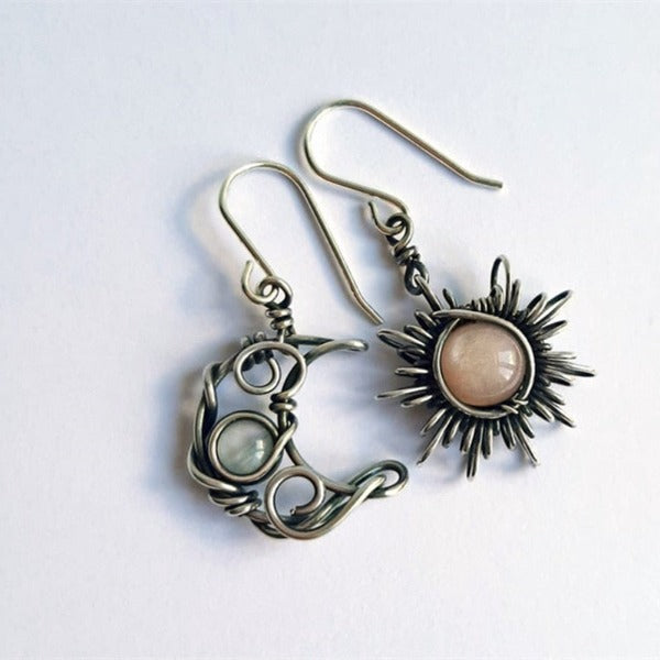 Women's Sun Moon Earrings Celestial