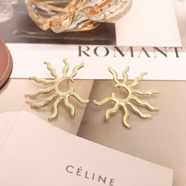 Sun Pendant Earrings for Women Celestial