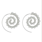 Spiral Hoop Earrings for Women in silver