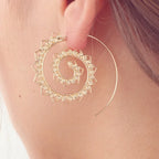 Spiral Hoop Earrings for Women in silver
