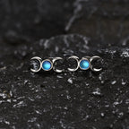 Triple Moon Earrings Wiccan Witchcraft Studs for Women