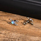 Triple Moon Earrings Wiccan Witchcraft Studs for Women