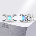Triple Moon Earrings Wiccan Witchcraft Studs for Women