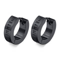 Viking Hoop Earrings for Men and Women, Celtic Nordic, Black
