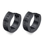 Viking Hoop Earrings for Men and Women, Celtic Nordic, Black