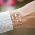 3-row bracelet with Crystal Moonstone