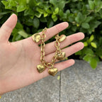 5 Hearts Bracelet Women's Chain Gold