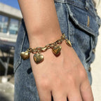5 Hearts Bracelet Women's Chain Gold