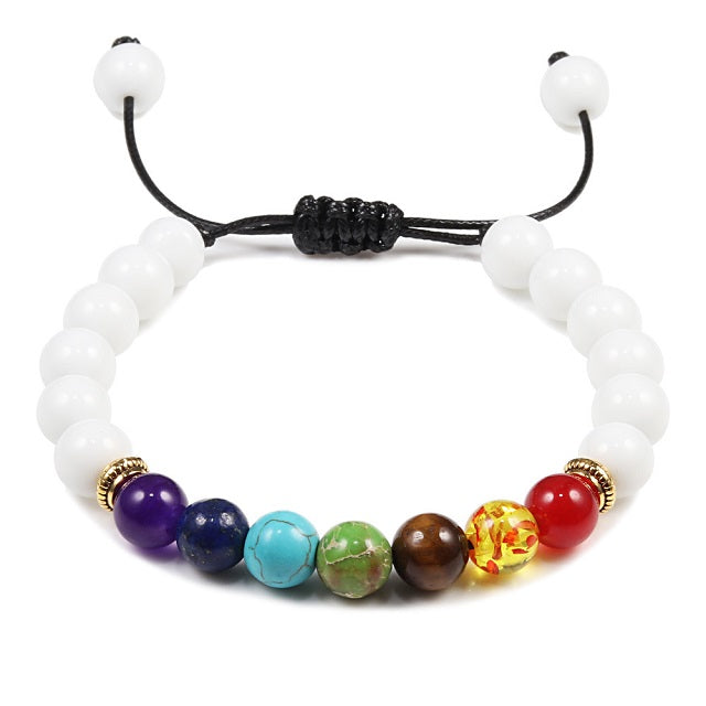 7 Chakra White Bracelet