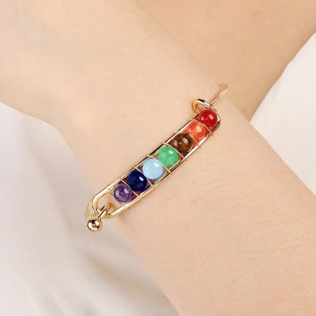 7 Chakras Women’s Gold Bracelet