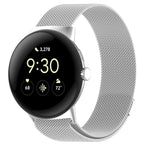 Magnetic Milanese Stainless Steel Bracelet for Smartwatch Google Pixel Watch 1 & 2 silver grey