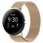Magnetic Milanese Stainless Steel Bracelet for Smartwatch Google Pixel Watch 1 & 2 champagne
