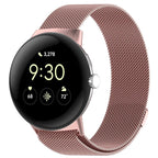 Magnetic Milanese Stainless Steel Bracelet for Smartwatch Google Pixel Watch 1 & 2 pink