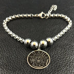 Wiccan Pentacle Witchcraft Stainless Steel Bracelet Chain