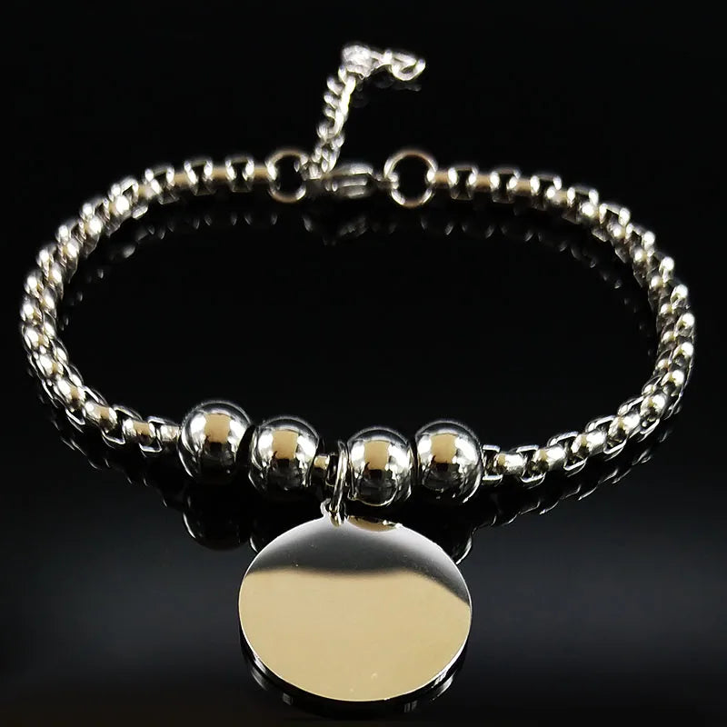 Wiccan Pentacle Witchcraft Stainless Steel Bracelet Chain
