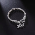 Triple Moon Witchcraft Steel Bracelet Wiccan Chain