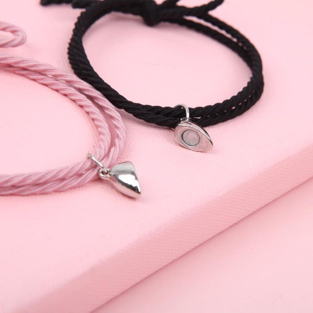 Black and Rose Couple Magnetic Bracelet